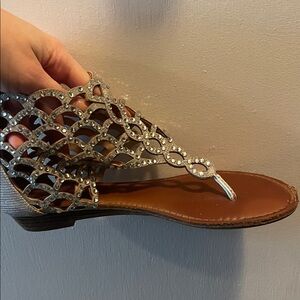 Elegant Silver Women's Sandals